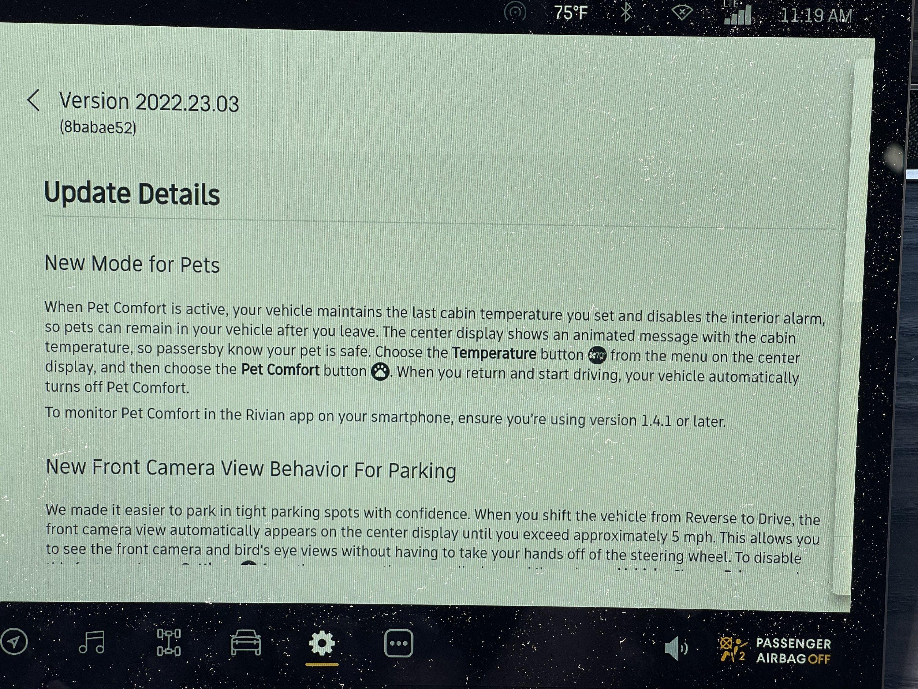 Rivian R1T R1S 2022.23.3 OTA Update: Pet Mode, Parking Front Camera View, Cabin Light Adjustment, Updated Energy App & More A6373F7C-8E1A-442D-A51B-BAC5C55A7FF6