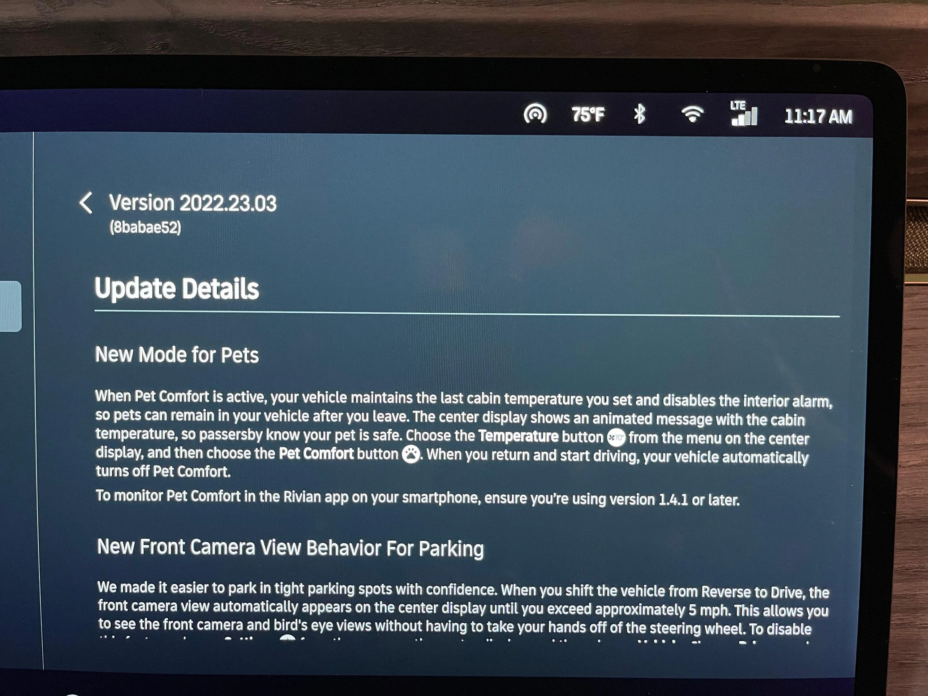 Rivian R1T R1S 2022.23.3 OTA Update: Pet Mode, Parking Front Camera View, Cabin Light Adjustment, Updated Energy App & More IMG_1769