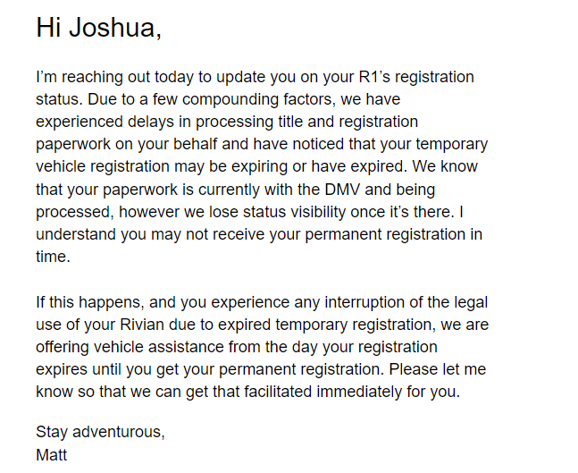 Rivian R1T R1S [Email] An Update On Your R1 Registration 1656688993786