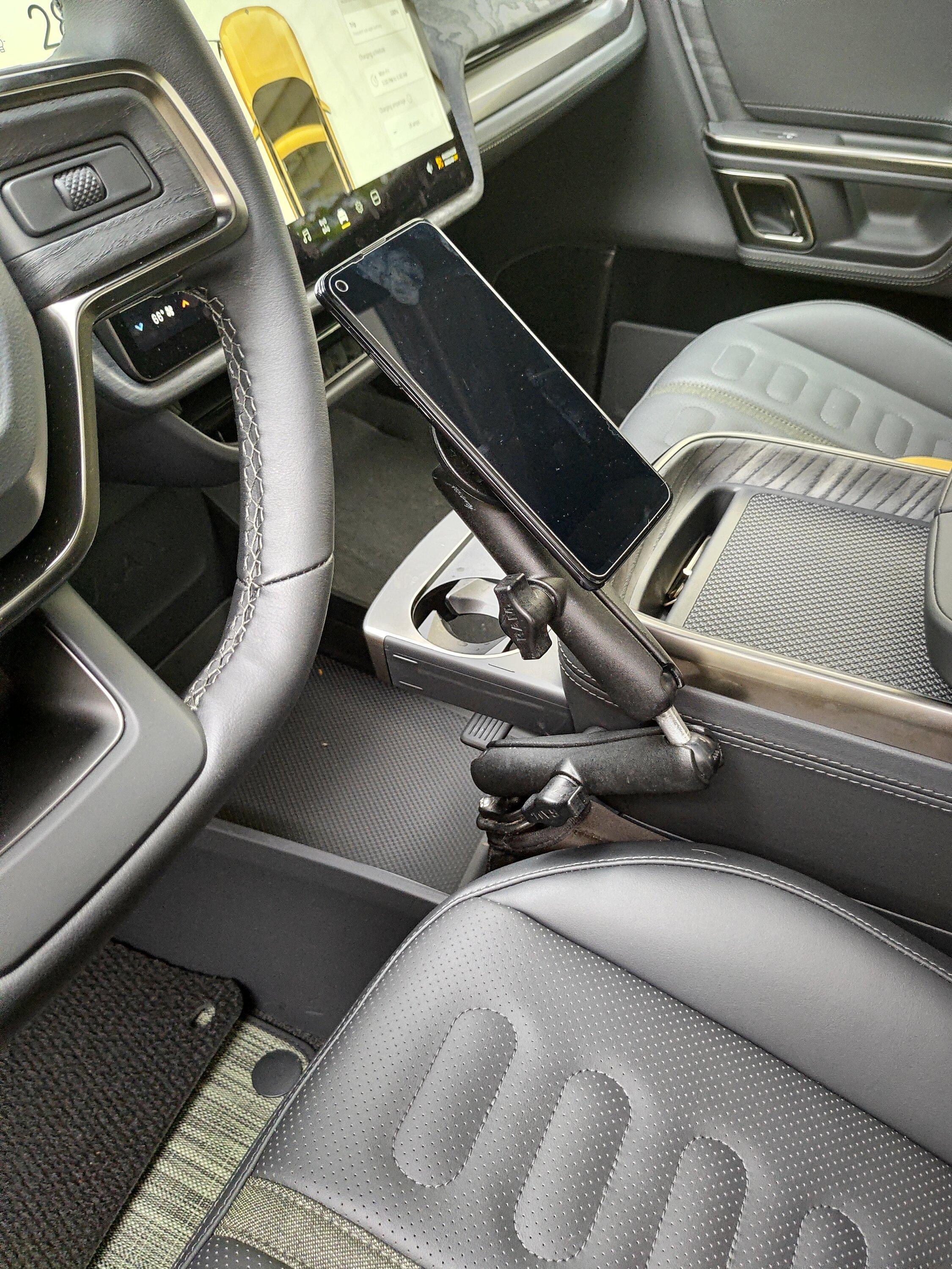 Rivian R1T R1S Mounting a cell phone.  Has anyone done it? IMG_20220703_062413