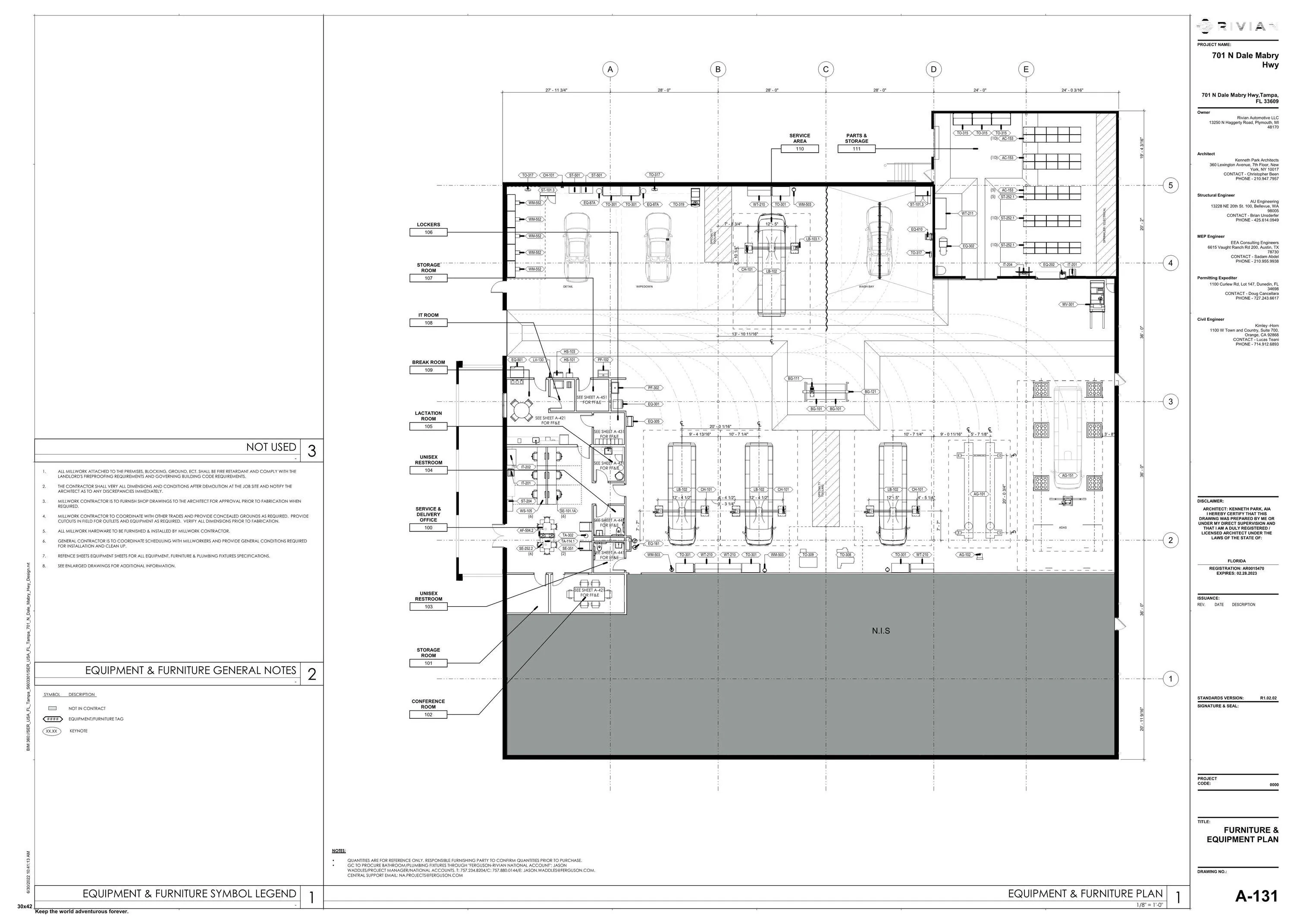 Rivian R1T R1S Tampa Service Center - July '22 update 01 2022.06.30_RIVIAN-TAMPA-IFP_ARCH 10
