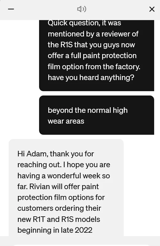 Rivian R1T R1S R1T / R1S Factory XPEL PPF Option to be offered at $4500 starting late 2022 Screenshot 2022-07-07 at 13-11-30 Home Rivian