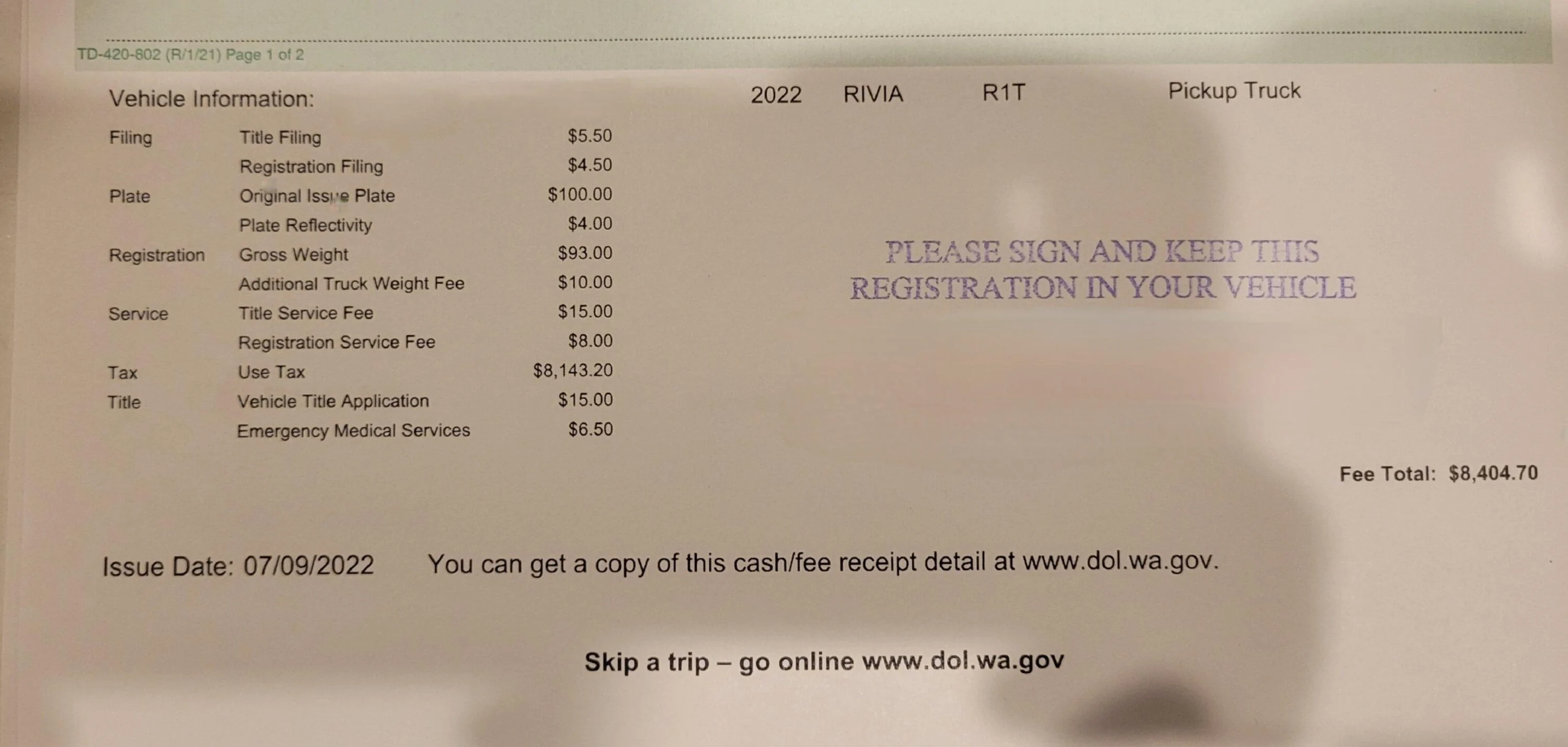 Rivian R1T R1S [Email] An Update On Your R1 Registration 20220709_231913