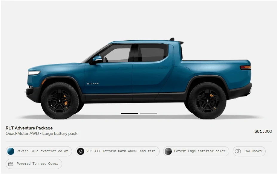 Rivian R1T R1S First look at @ “Introducing the R1 Shop” -- Rivian website to shop for R1T that delivers in 6-8 weeks 1657475933988