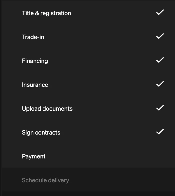 Rivian R1T R1S Step 7 (payment) to Step 8 (delivery) 1657572689303