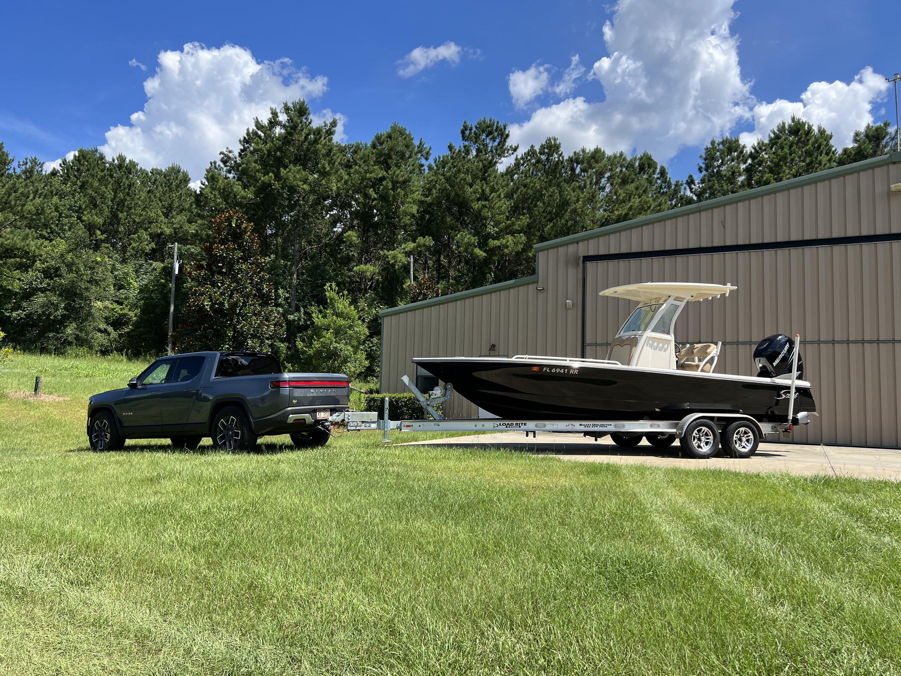 Rivian R1T R1S Hooked up the boat trailer for short pull, all is well 0AF4F5D3-3634-4EE4-9226-17CE14BD929C