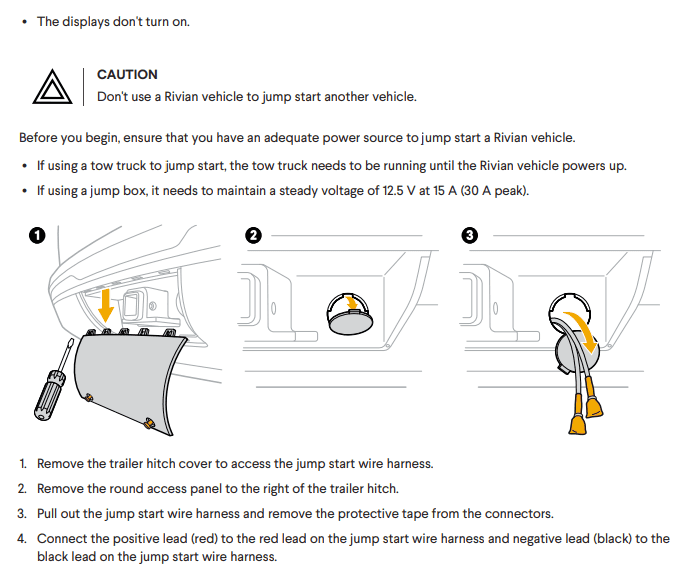 Rivian R1T R1S Can an ICE vehicle be jump started by a Rivian? 1658758970917