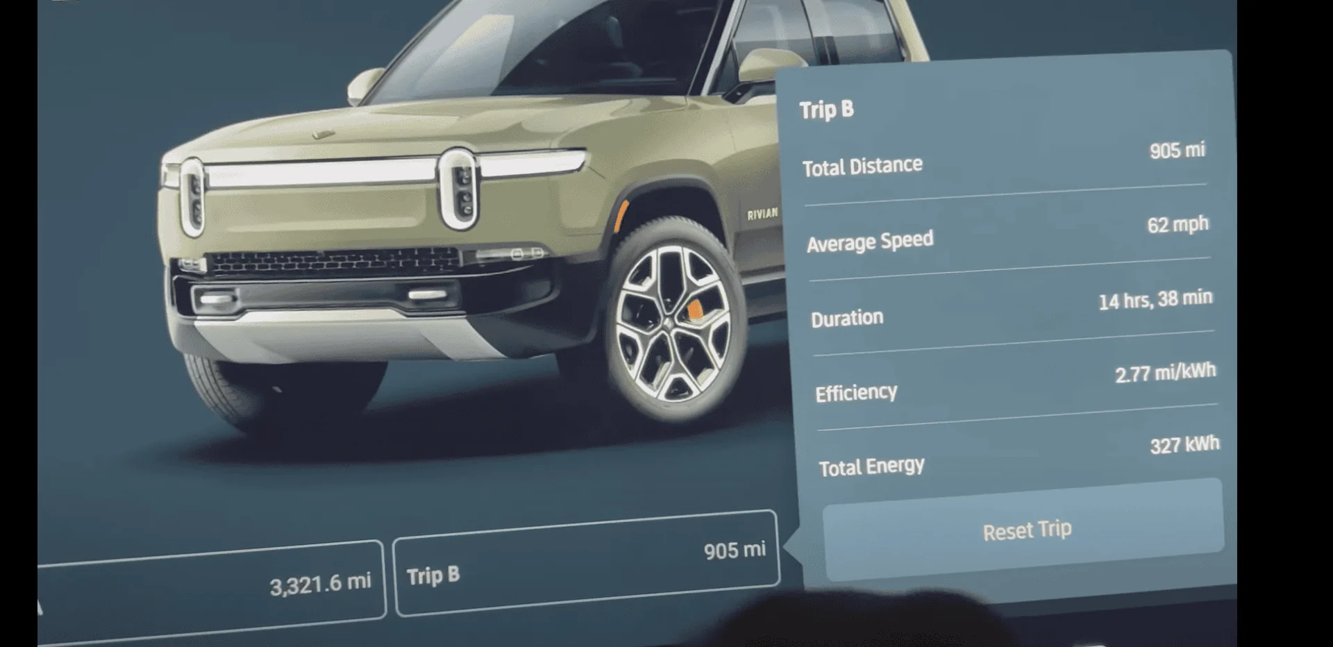 Rivian R1T R1S Officially Unofficial 22" Wheel Efficiency & Range Reports Screen Shot 2022-07-25 at 11.49.41 PM