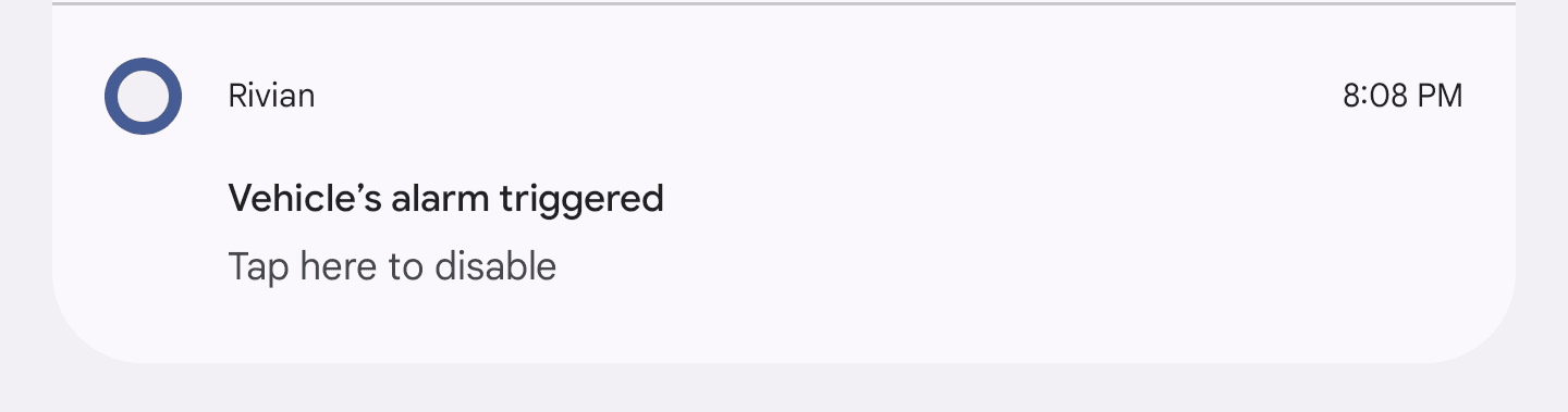 Rivian R1T R1S Alarm Notification in Rivian App Screenshot_20220729-204400