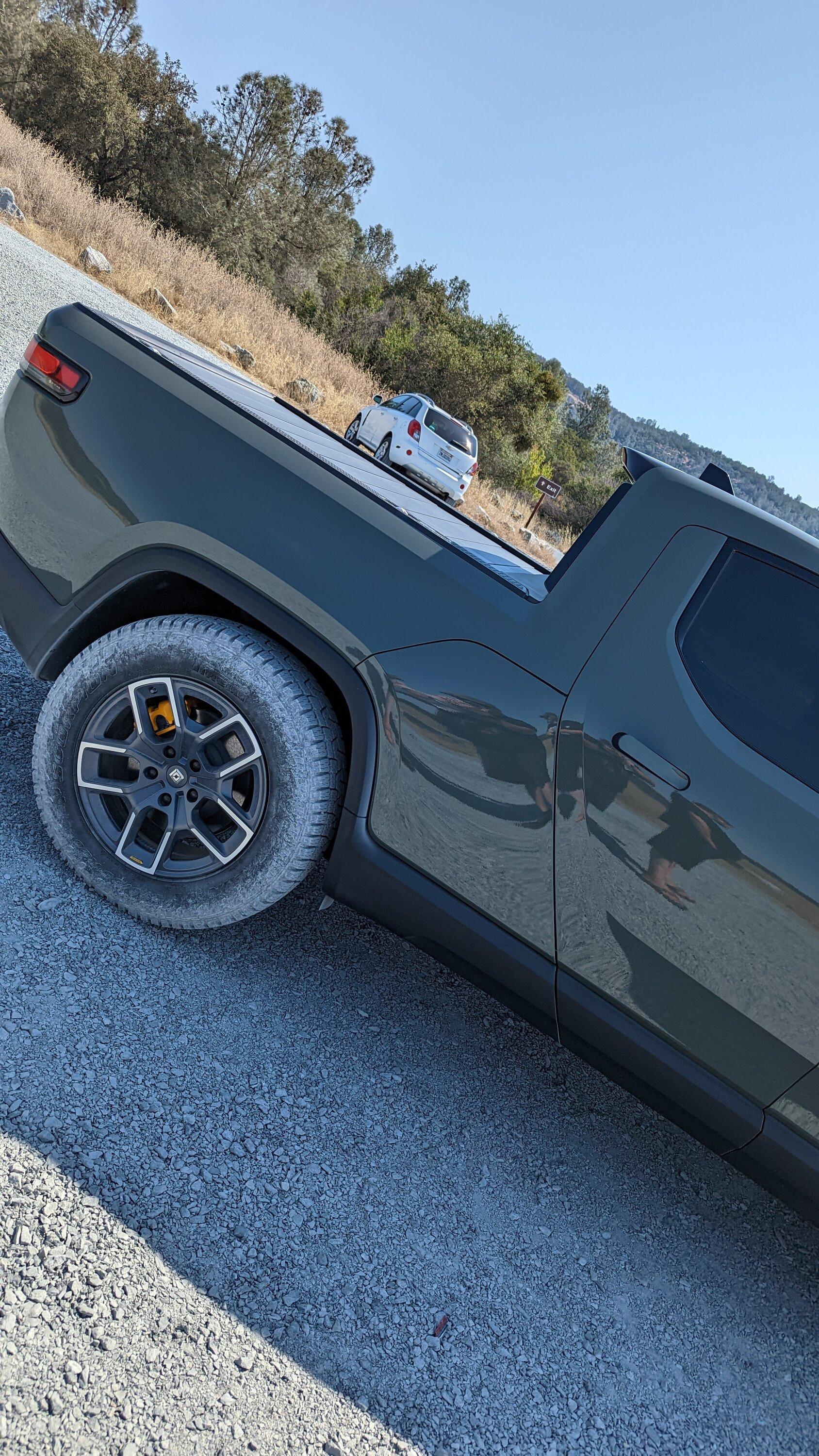 Rivian R1T R1S A little fun with drift mode at the beach PXL_20220730_172948267