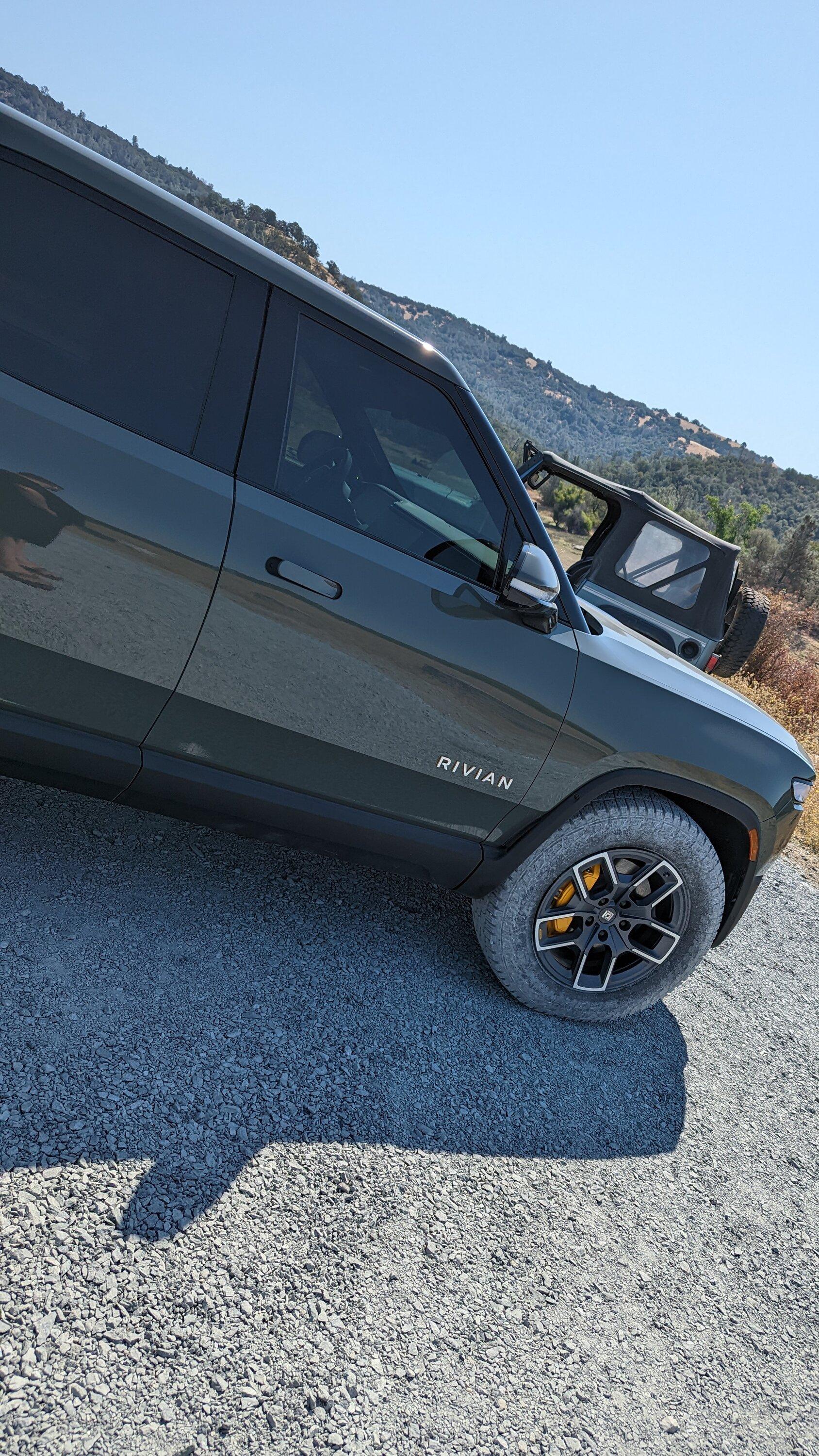 Rivian R1T R1S A little fun with drift mode at the beach PXL_20220730_172946244