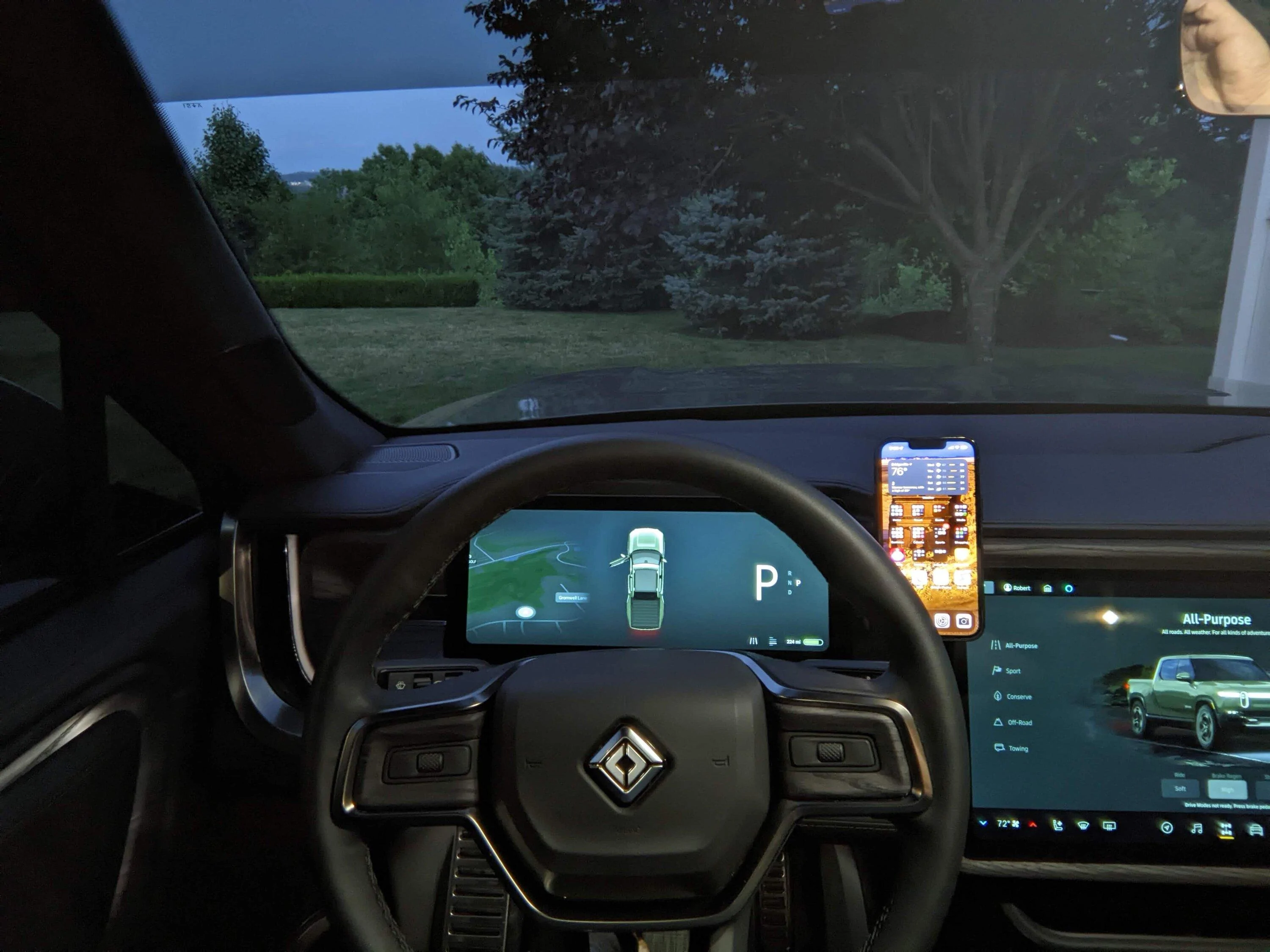 Rivian R1T R1S Mounting a cell phone.  Has anyone done it? AGC_20220727_210039347
