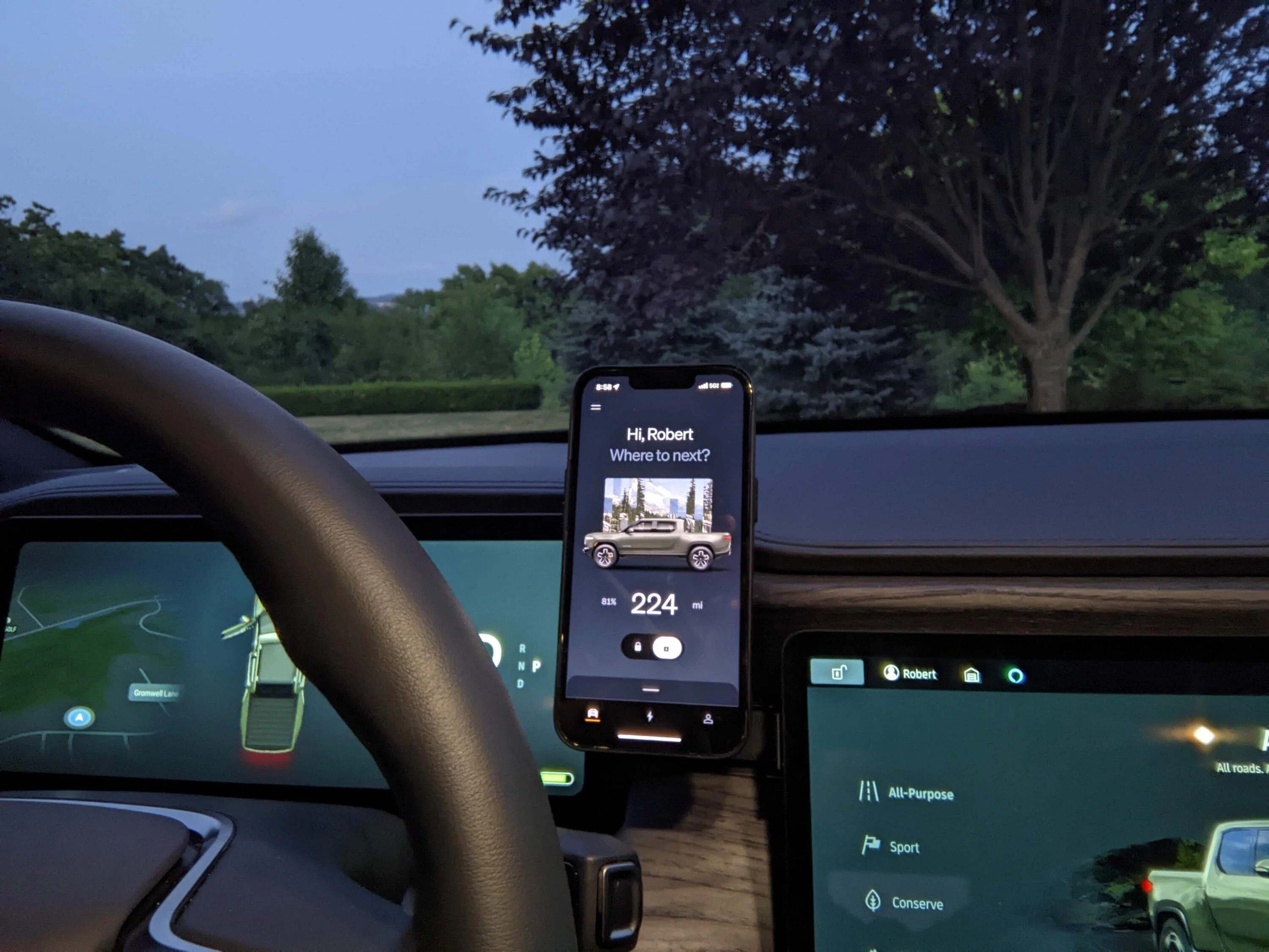 Rivian R1T R1S Mounting a cell phone.  Has anyone done it? AGC_20220727_205837141