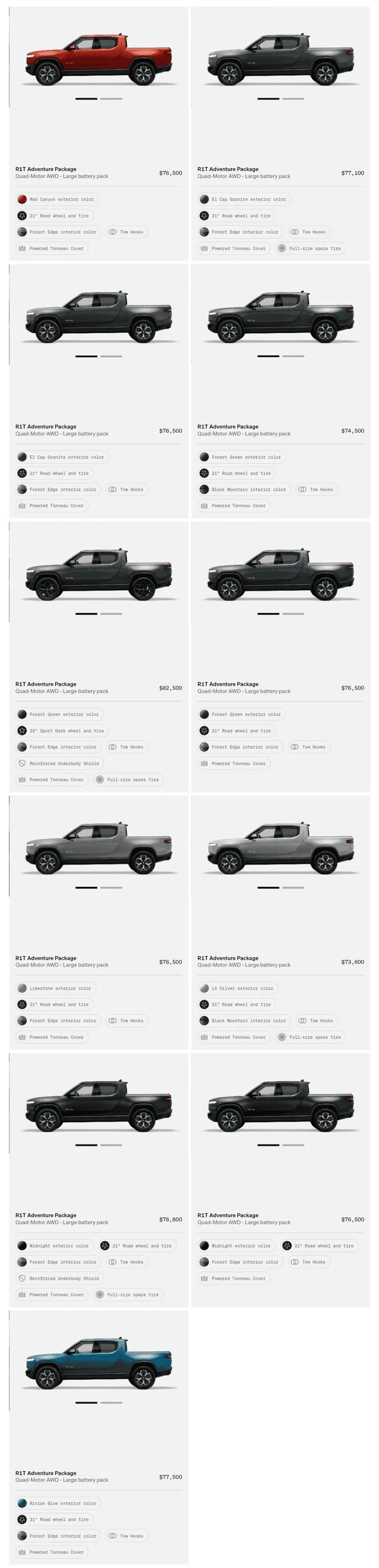 Rivian R1T R1S First look at @ “Introducing the R1 Shop” -- Rivian website to shop for R1T that delivers in 6-8 weeks 1659549104719