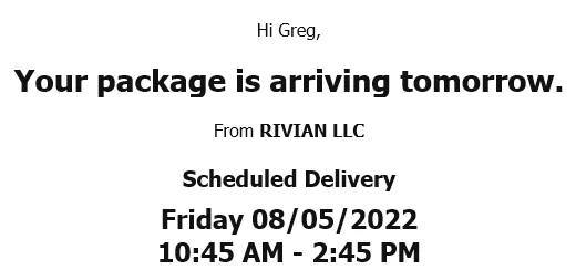 Rivian R1T R1S Waiting on Rivian wall charger 1659627719580