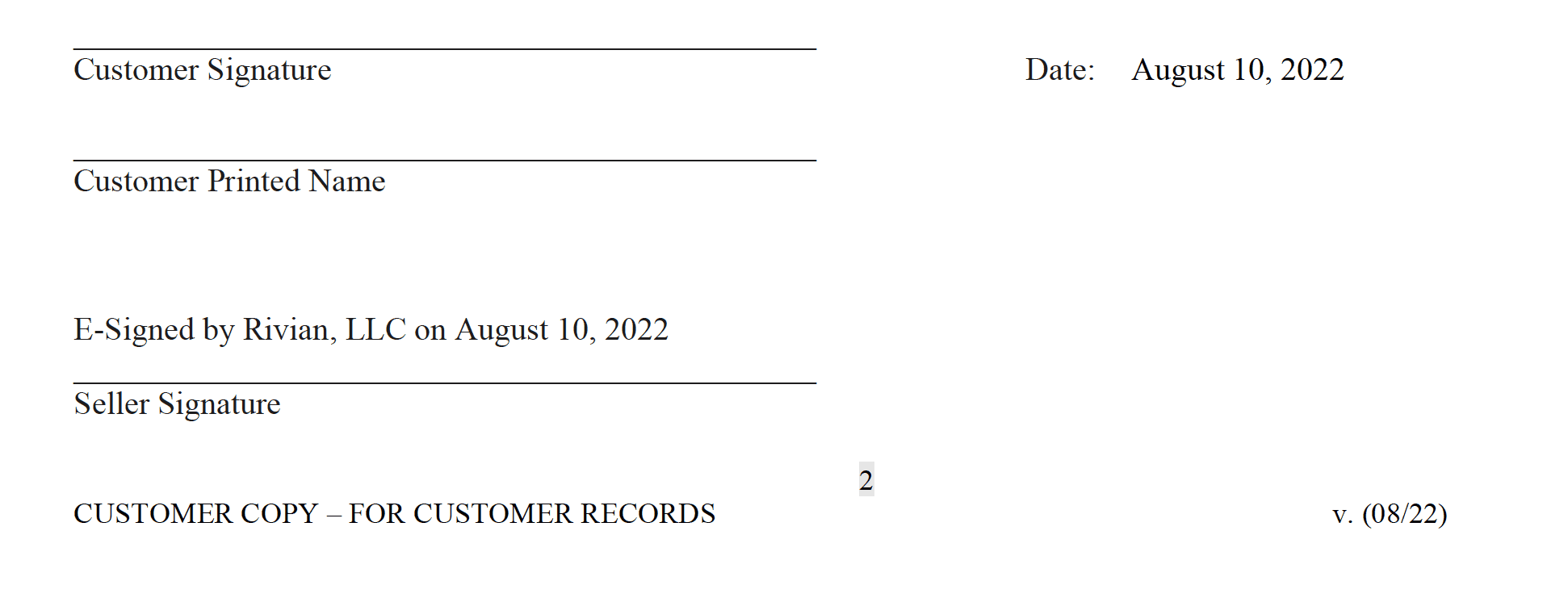 Rivian R1T R1S Official email from Rivian offering Binding Purchase Agreement 1660165189333