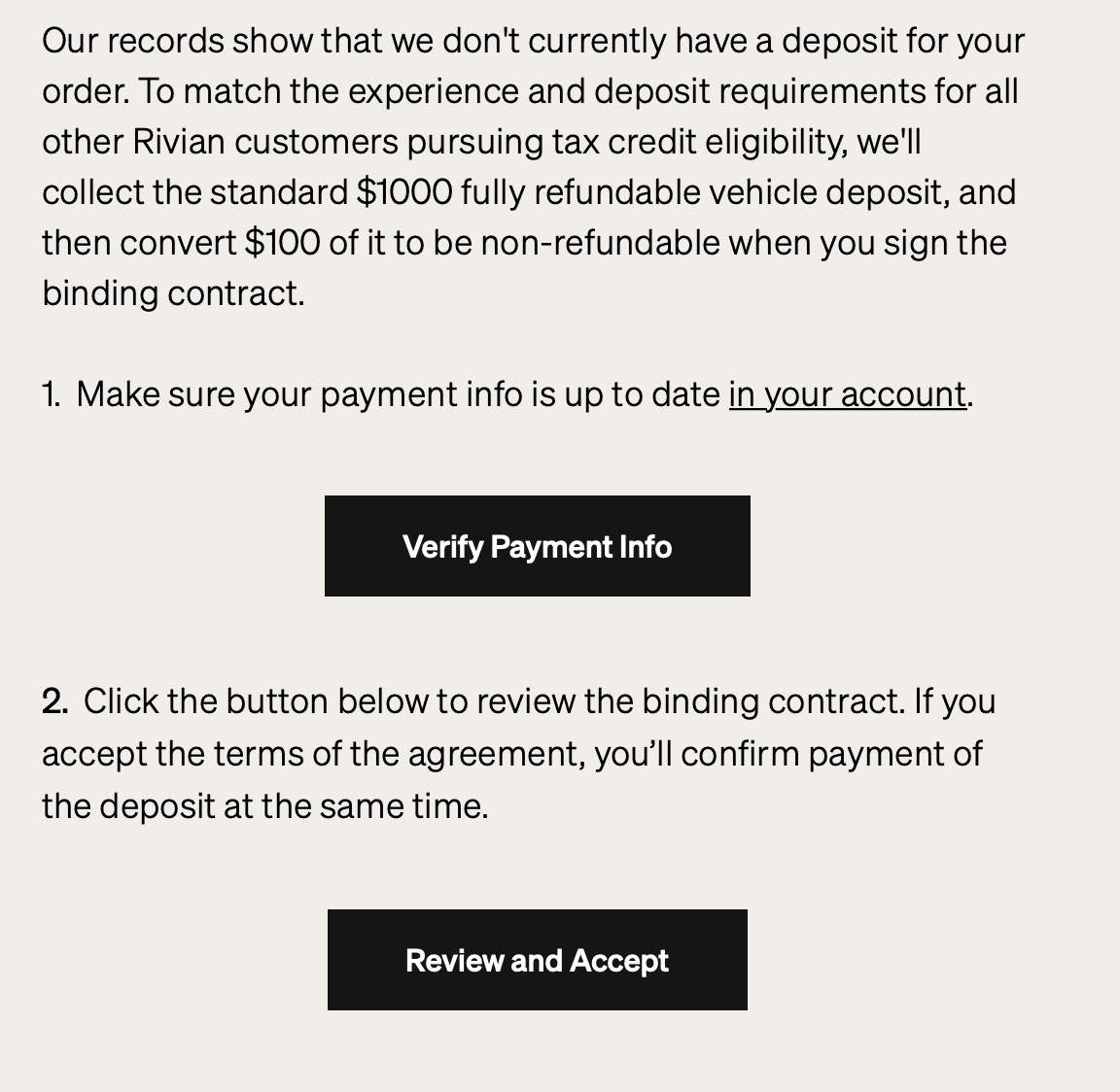 Rivian R1T R1S Official email from Rivian offering Binding Purchase Agreement Screen Shot 2022-08-11 at 23.57.57 PM