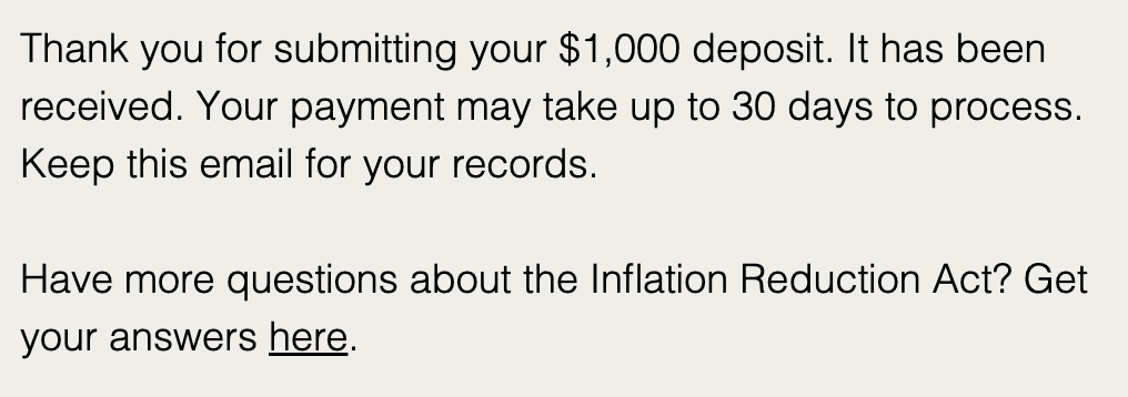 Rivian R1T R1S Official email from Rivian offering Binding Purchase Agreement 1660324775739