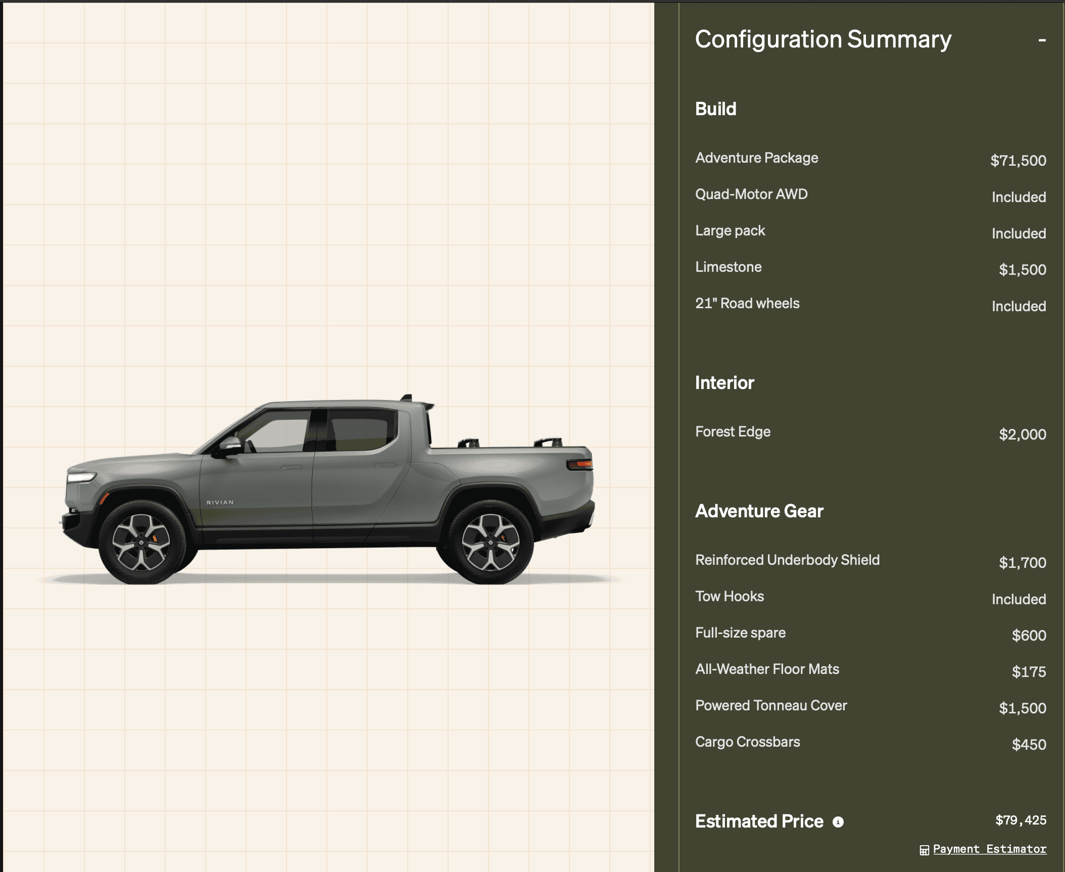 Rivian R1T R1S Confirm Config and Several Other Questions... 1660329773632
