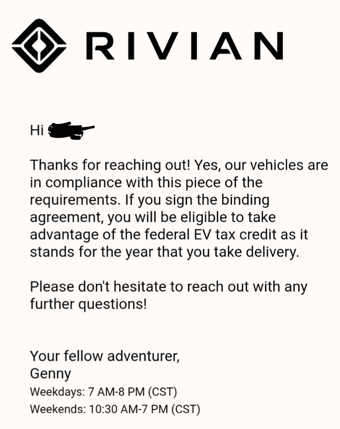 Rivian R1T R1S Official email from Rivian offering Binding Purchase Agreement Screenshot_20220814-095034~2