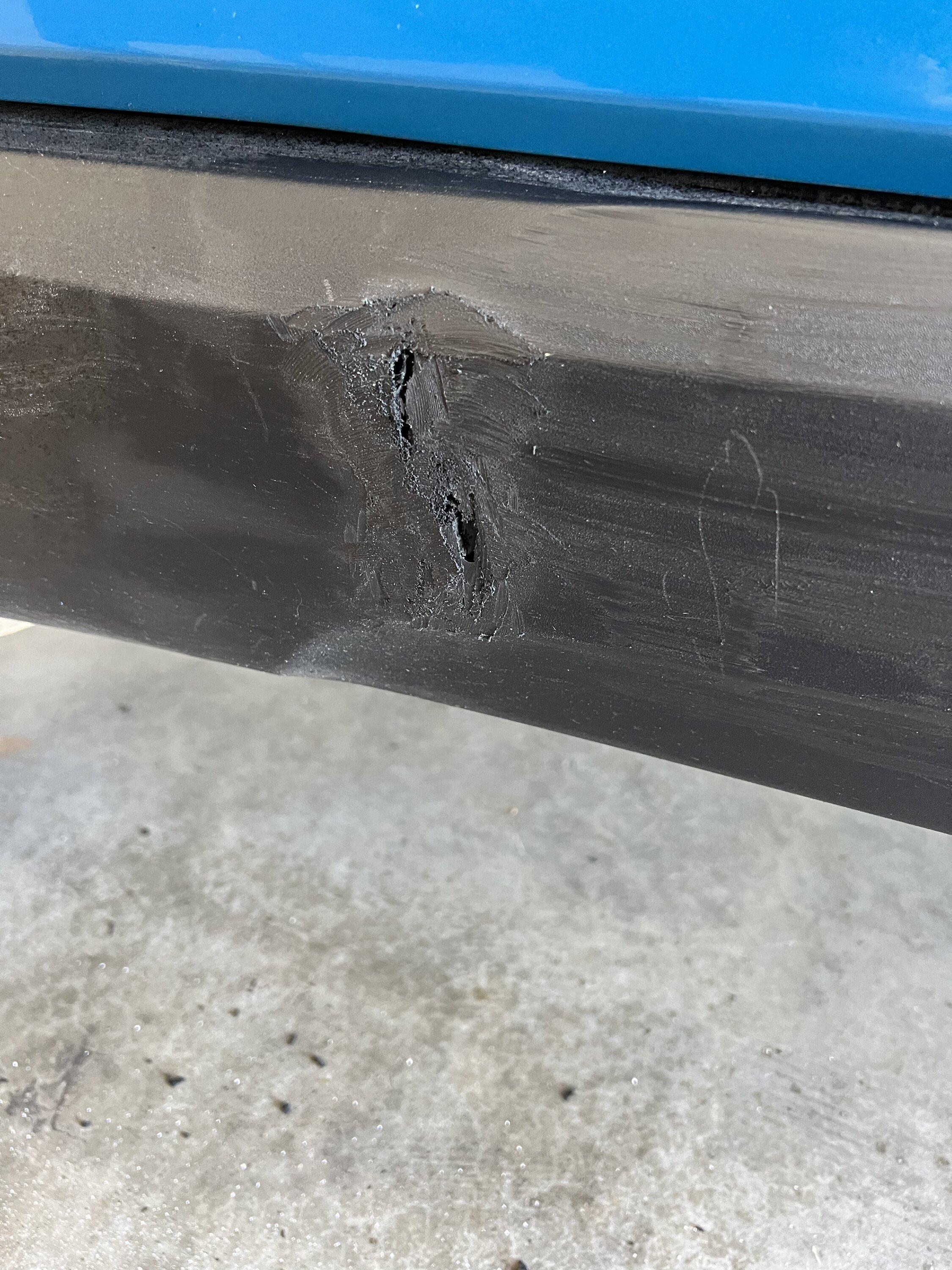 Rivian R1T R1S Fresh battle scar to my R1T from overlanding/off-roading weekend 9E3B4E3A-680F-4574-AA57-18065E1AEDBF