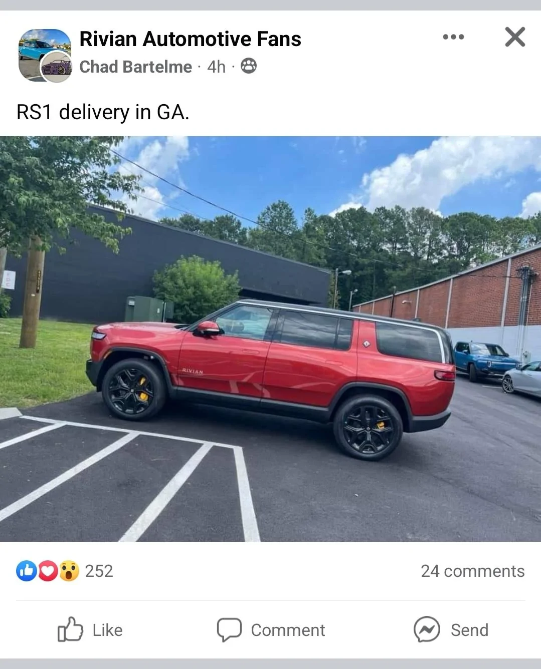 Rivian R1T R1S Possible first customer R1S delivery being reported Screenshot_20220817-103807_Facebook