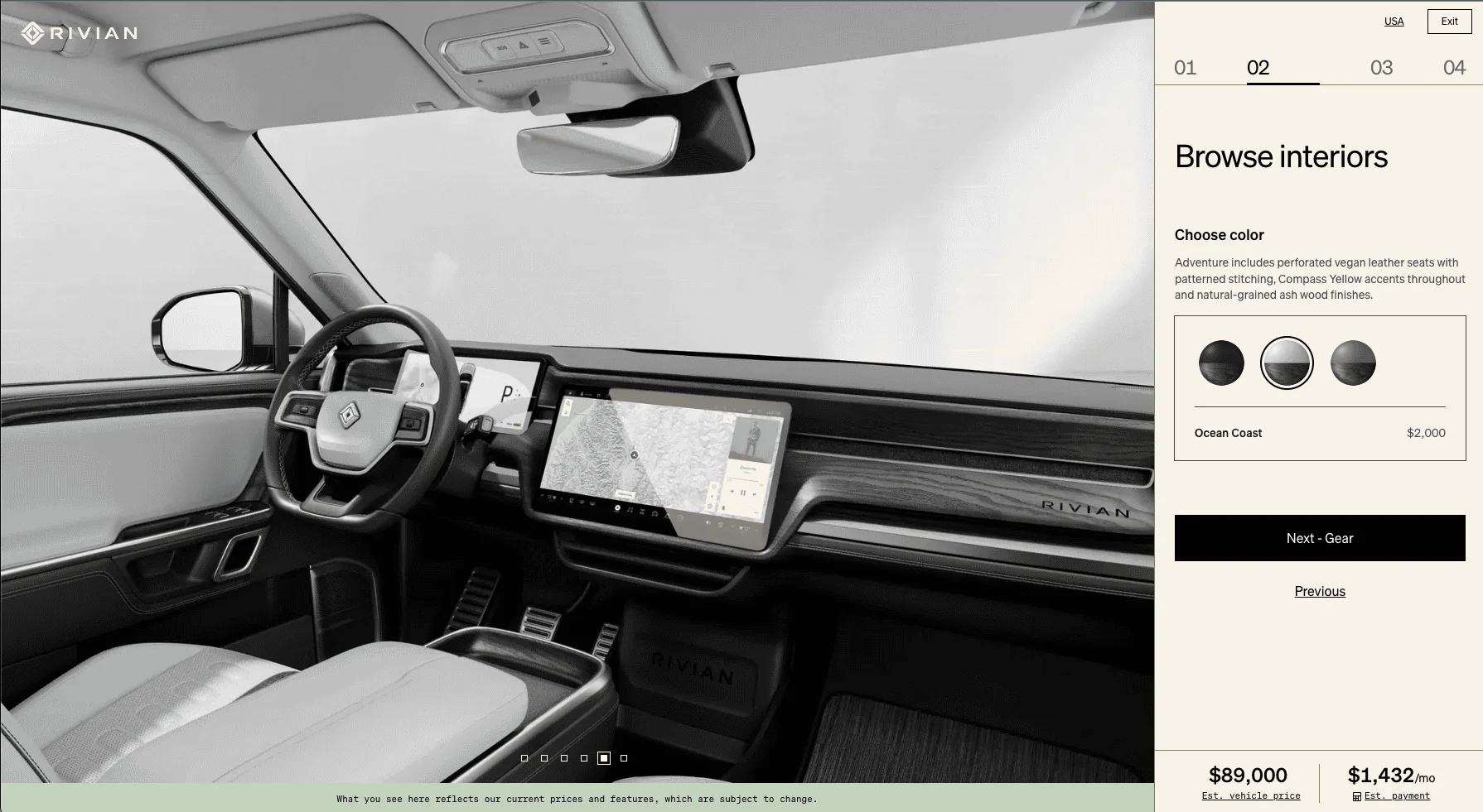 Rivian R1T R1S [Update: Official look at new OC interior w/ dark-stained ash wood] Ocean Coast with BM wood trim are shipping soon according to service center guide Screen Shot 2022-08-18 at 12.54.23 PM