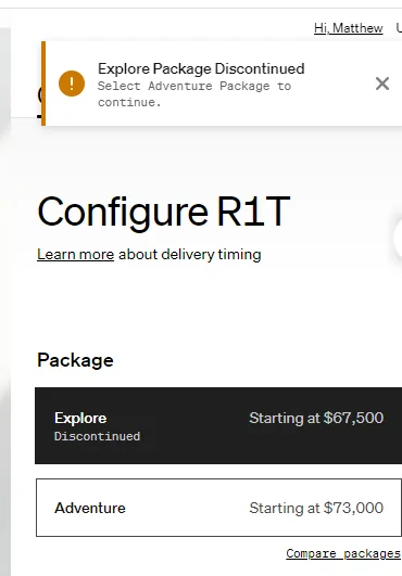 Rivian R1T R1S Explore Package R1T and R1S No Longer Available 1660847695770