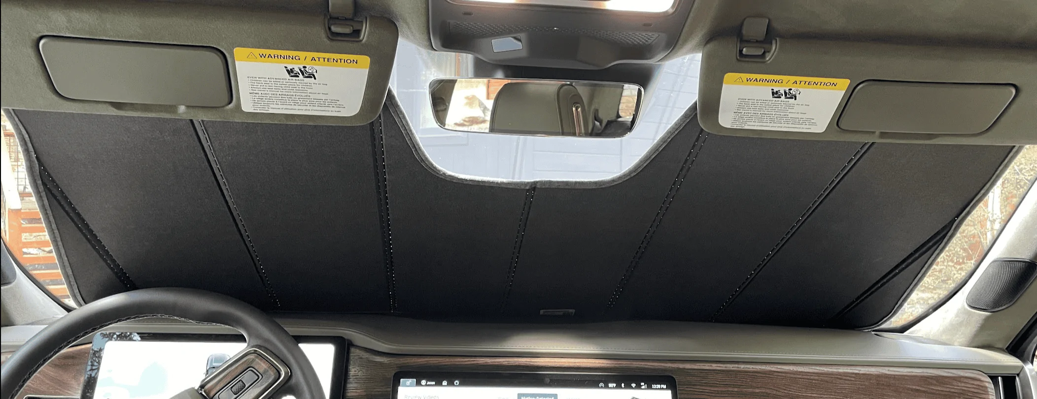 Rivian R1T R1S Decent option for front windshield sun shade 1660851222086