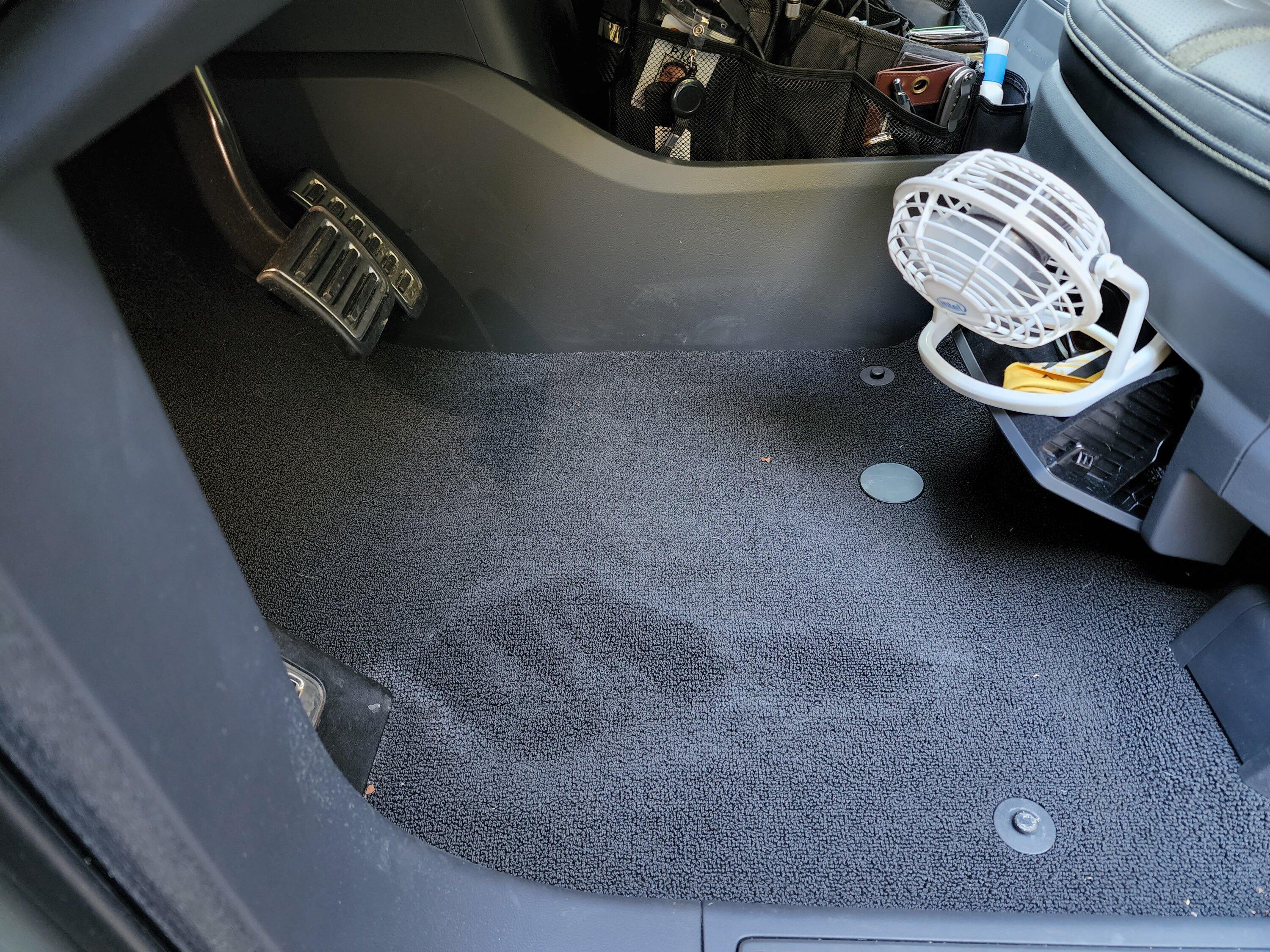 Rivian R1T R1S Wet spot under driver mat 20220817_185439