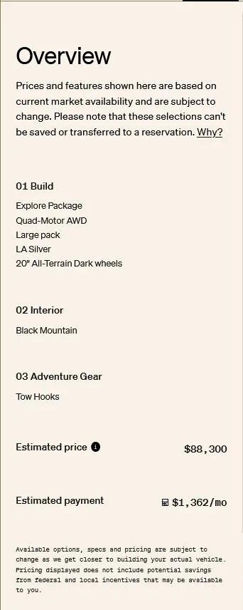Rivian R1T R1S Explore Package R1T and R1S No Longer Available MyRivian-Explorer-Quad-7-of-7