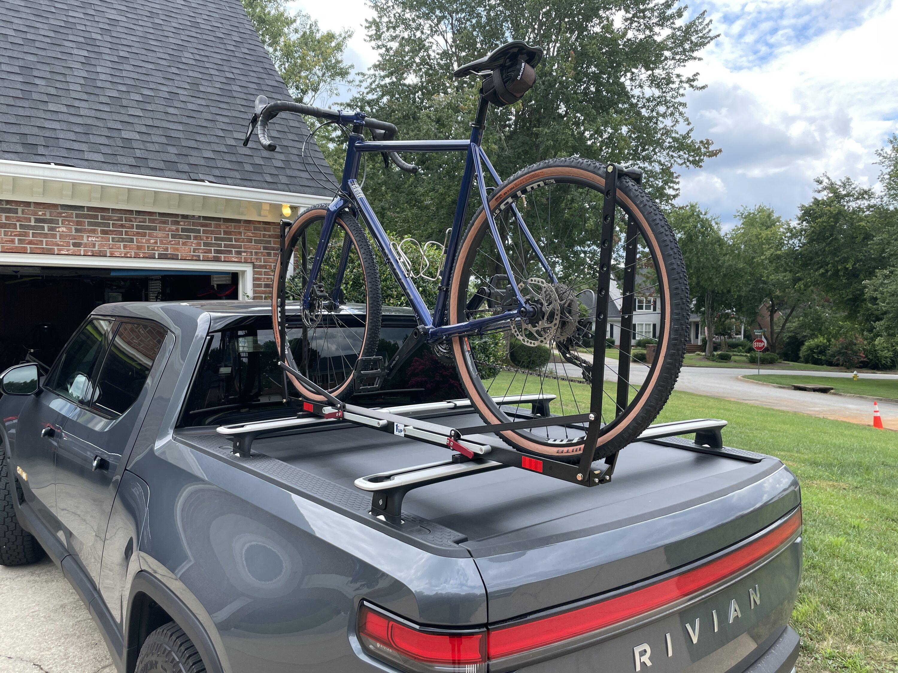 Rivian R1T R1S 1up rack fitment on bed crossbars C5135F70-093C-4F78-9586-C626F3520C98