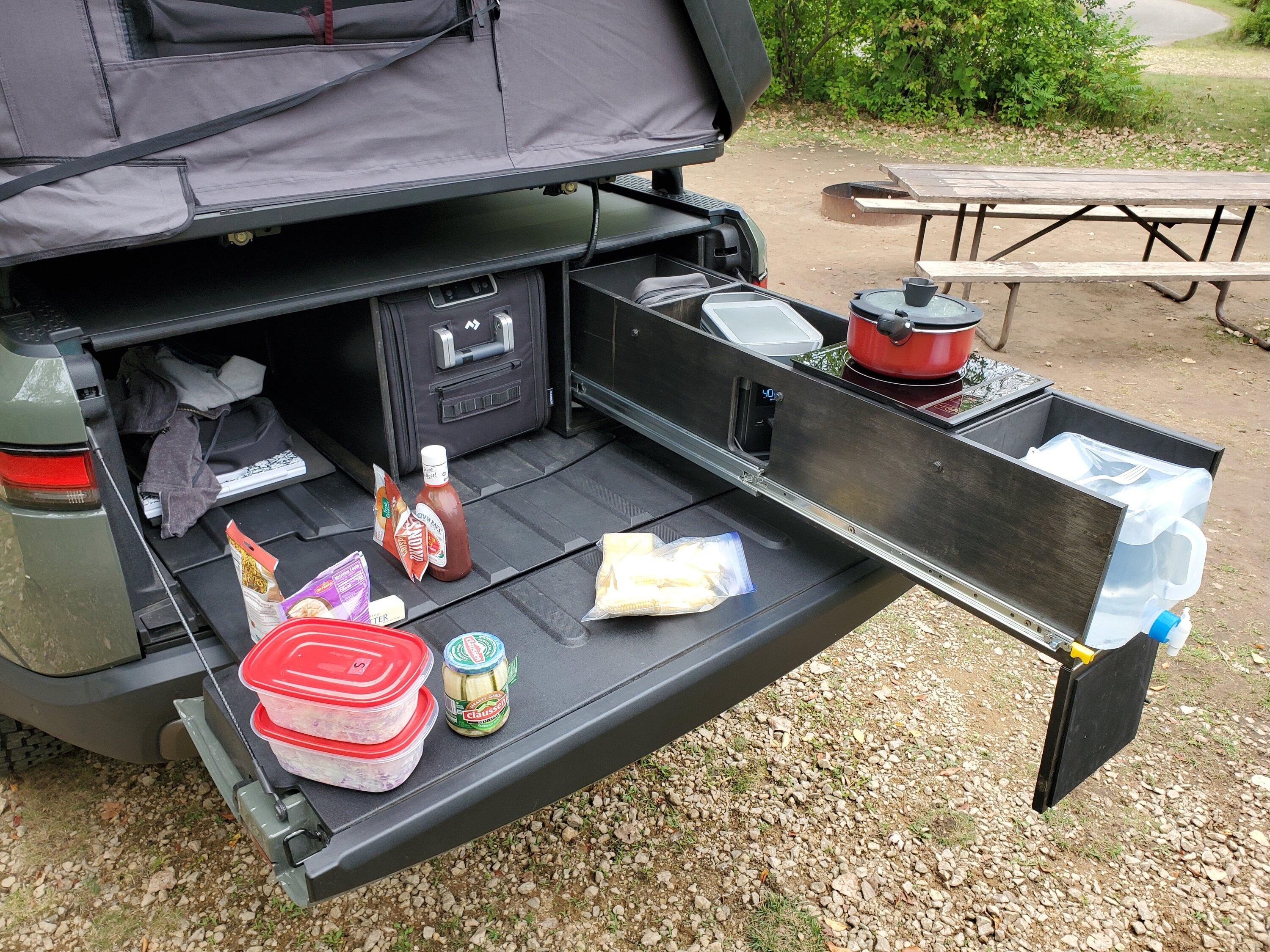 Rivian R1T R1S DIY Camp Kitchen - Bed mounted in R1T (with pictures) 20220814_175923