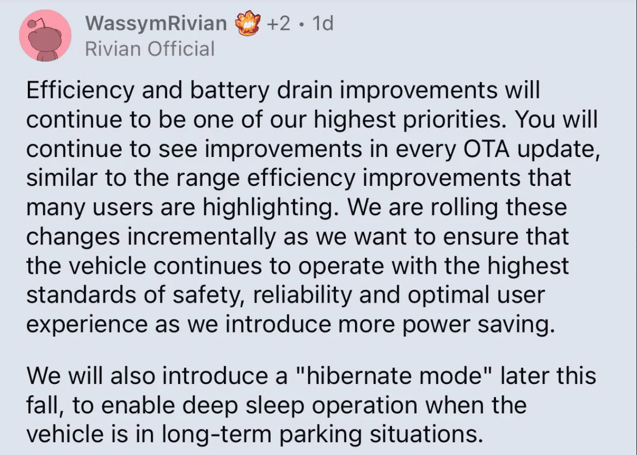 Rivian R1T R1S Any tests done on Vampire battery drain? 1661347156990