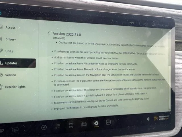 Rivian R1T R1S Software update to 2022.31.0 - tonneau cover not working now RV8