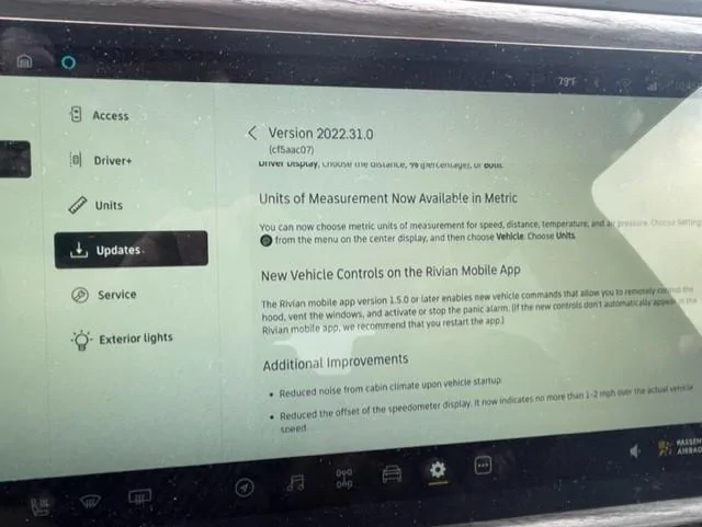 Rivian R1T R1S Software update to 2022.31.0 - tonneau cover not working now RV5