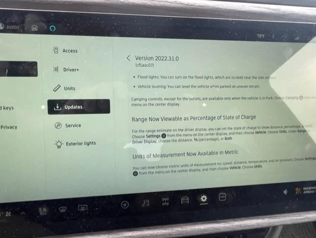 Rivian R1T R1S Software update to 2022.31.0 - tonneau cover not working now RV4