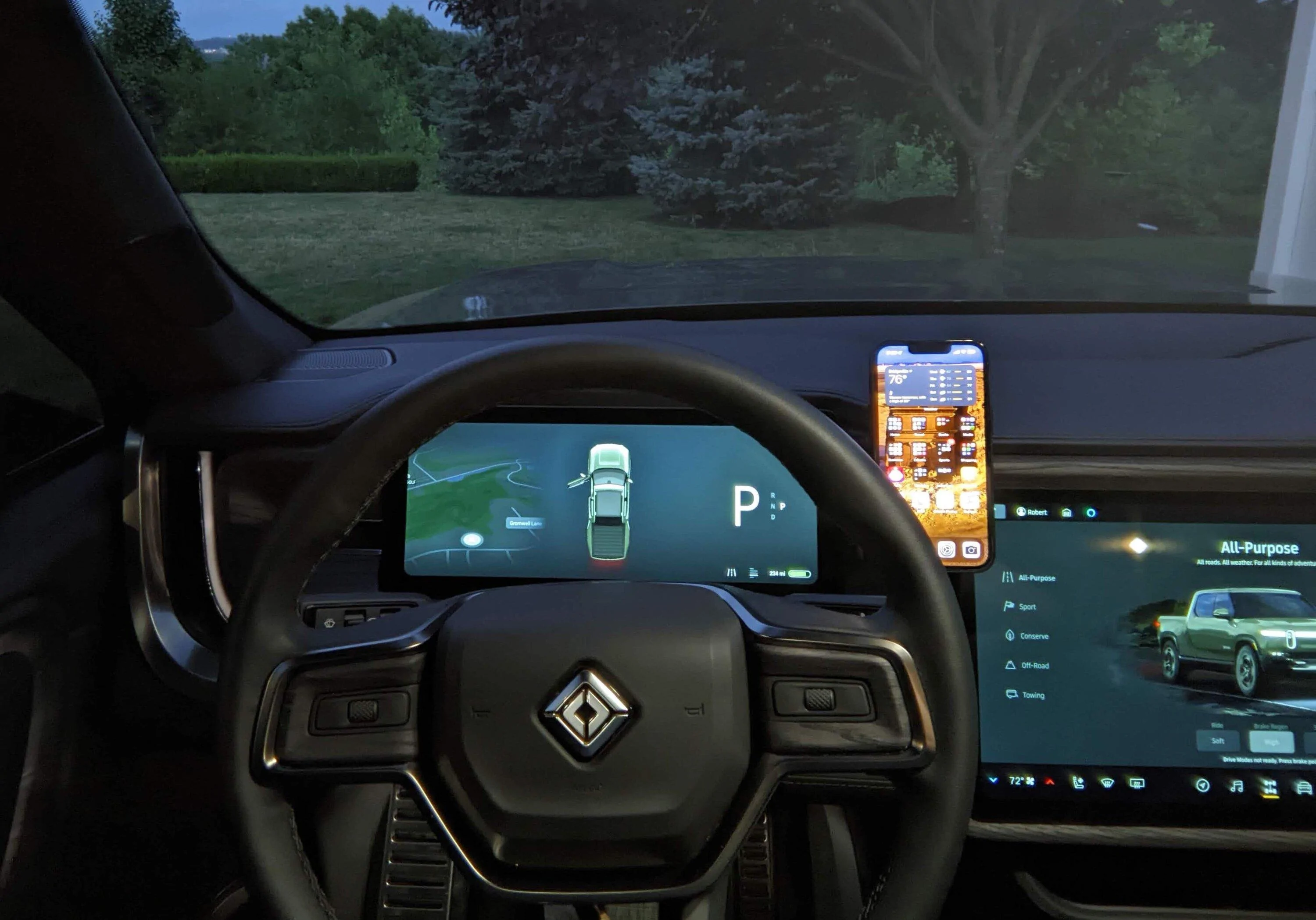 Rivian R1T R1S Mounting a cell phone.  Has anyone done it? AGC_20220727_210039347