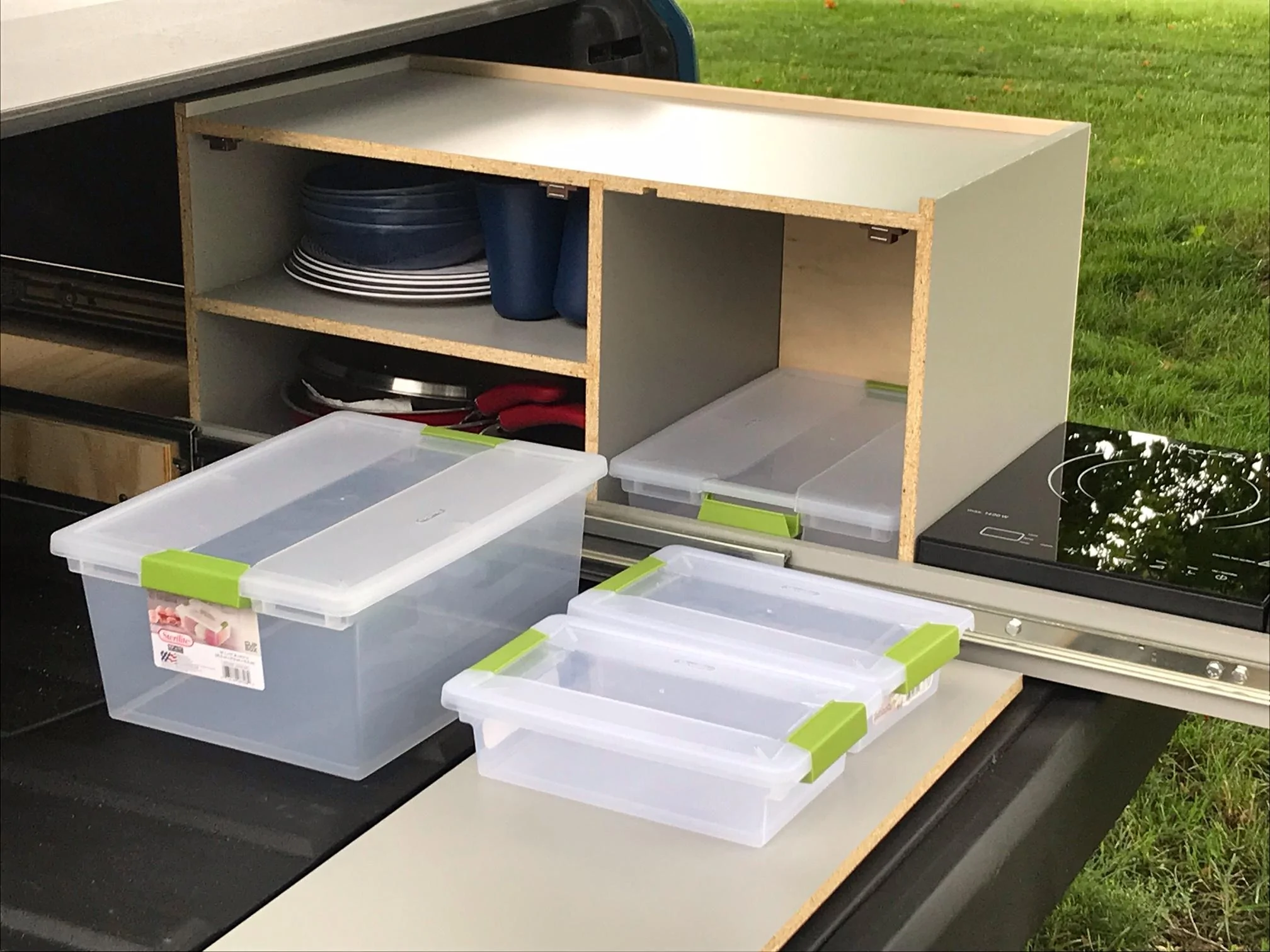 Rivian R1T R1S Our home made design for a slide out camp kitchen image3