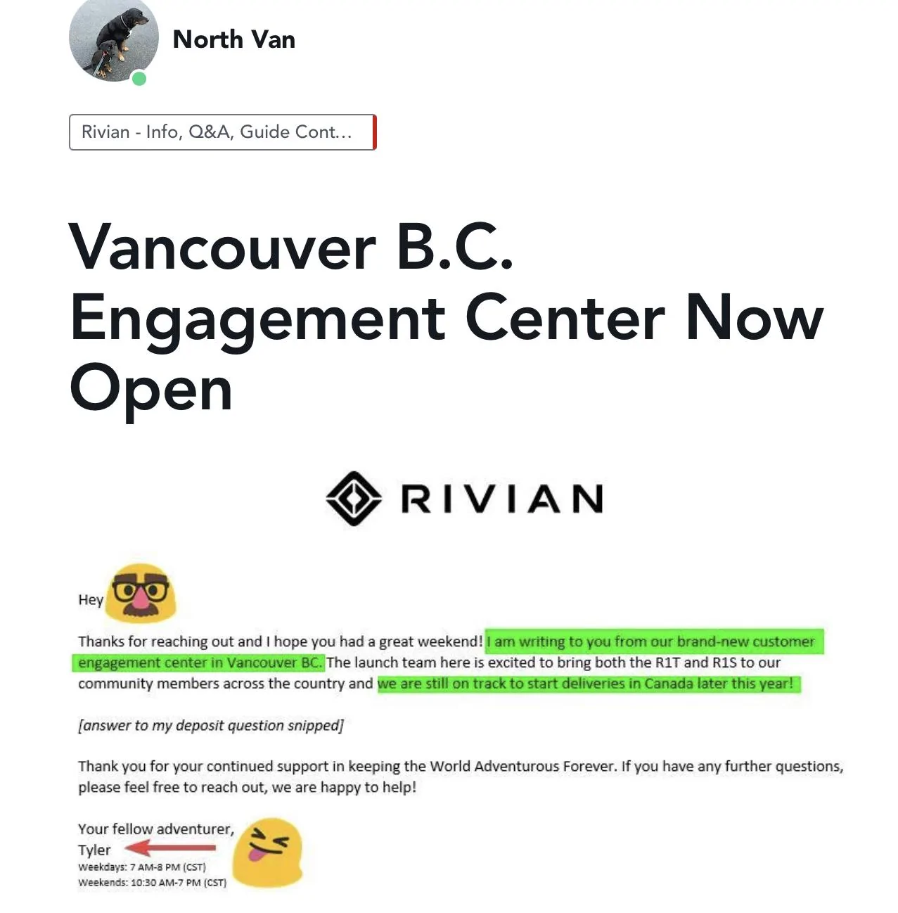 Rivian R1T R1S Canadian delivery timeframe D9C856F9-E9F6-4B98-B96F-09D13D0687C1