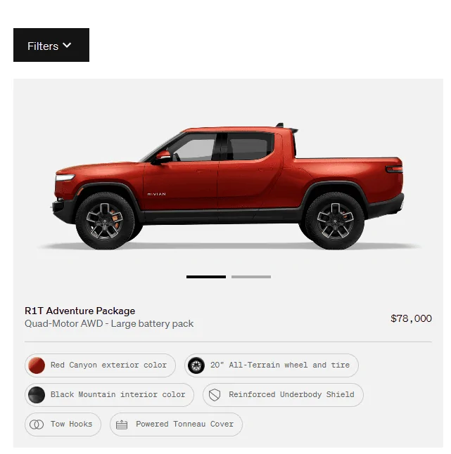 Rivian R1T R1S First look at @ “Introducing the R1 Shop” -- Rivian website to shop for R1T that delivers in 6-8 weeks 1662551375268