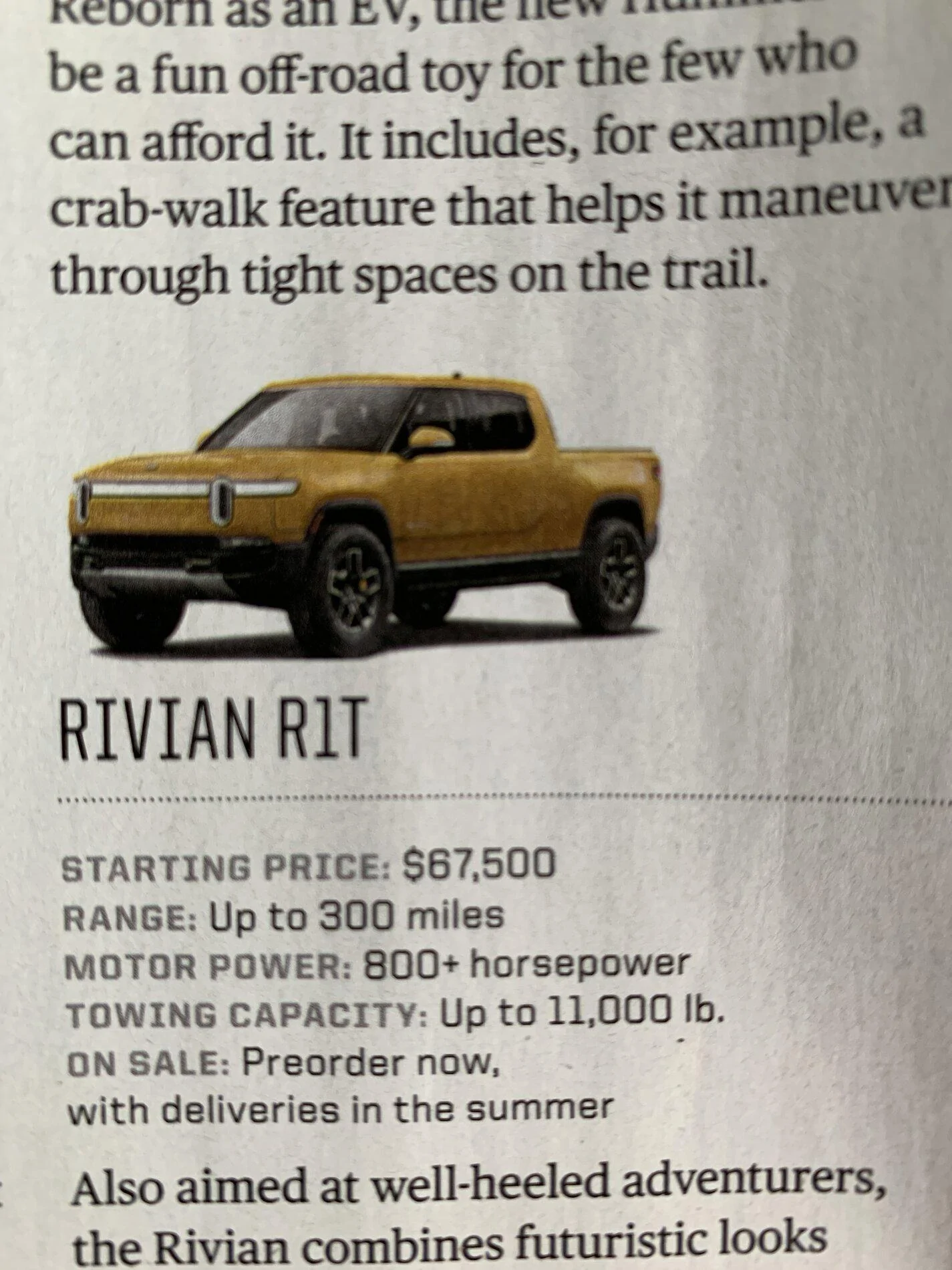 Rivian R1T R1S Consumer Reports Front Page imag