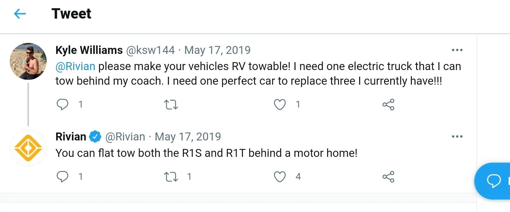 Rivian R1T R1S R1S flat towing behind an RV? Screenshot_20210313-211548~2