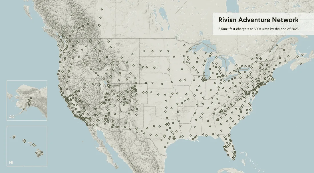 Rivian R1T R1S New Official Rivian Adventure Network and Charging Station Info 1616094489698