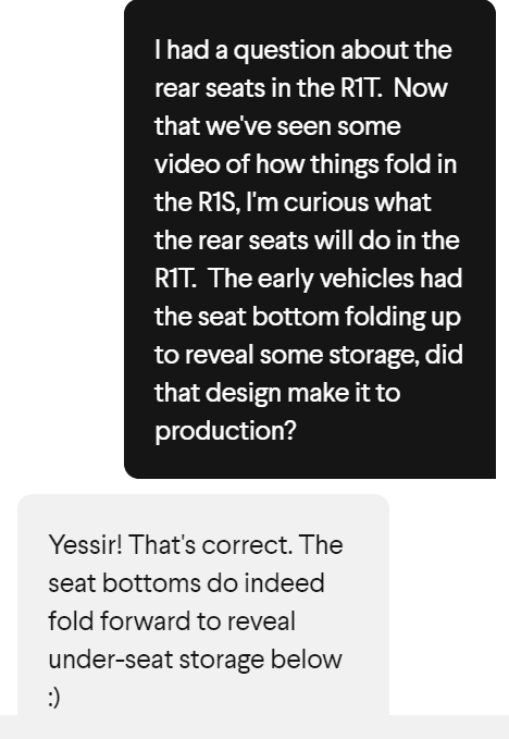 Rivian R1T R1S Does R1T 2nd Row fold? 1617132481113