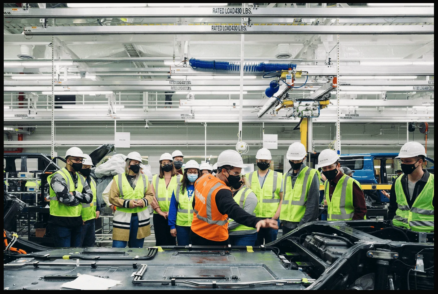 Rivian R1T R1S Rivian Images - interesting tidbits & Launch Green !? Rivian site photo-Skateboard chassis