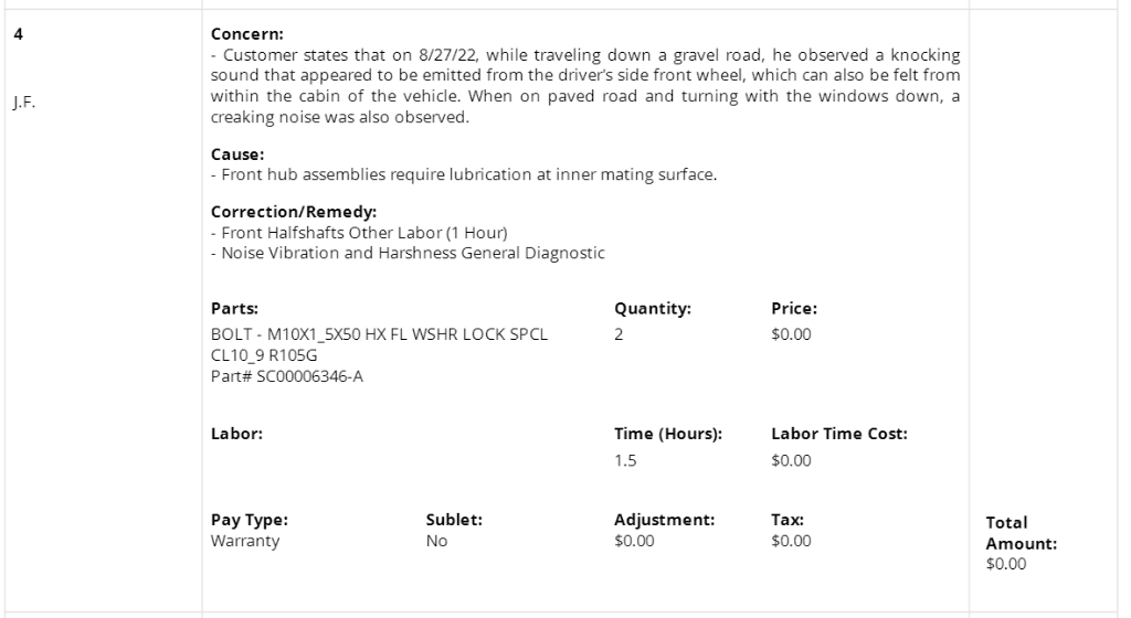 Rivian R1T R1S Low speed 'Tocking' when stopping or starting 1662737866301