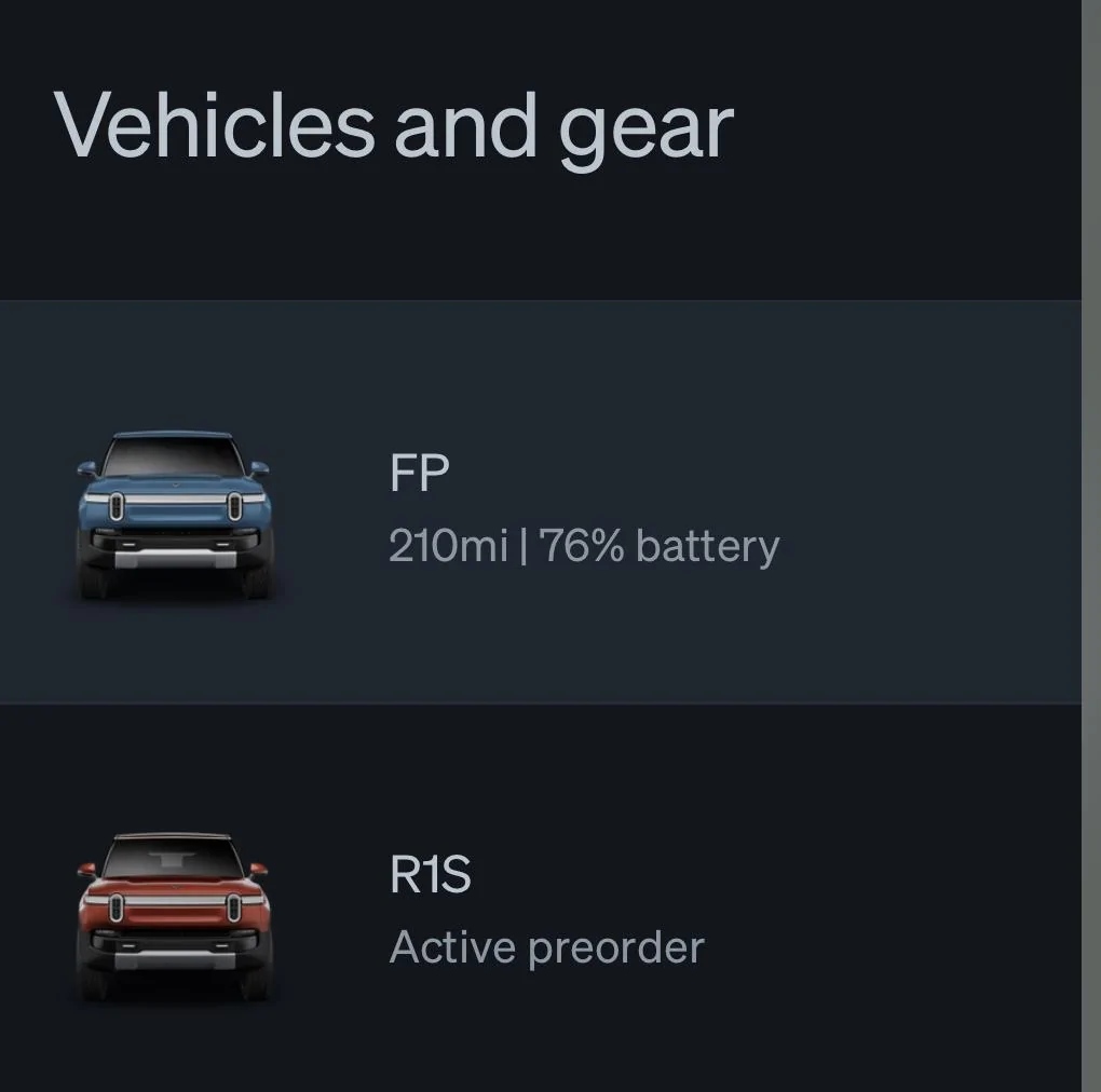 Rivian R1T R1S Naming your vehicle in app or vehicle settings? A953DCFE-E335-4C34-B14F-B06E108B4F15