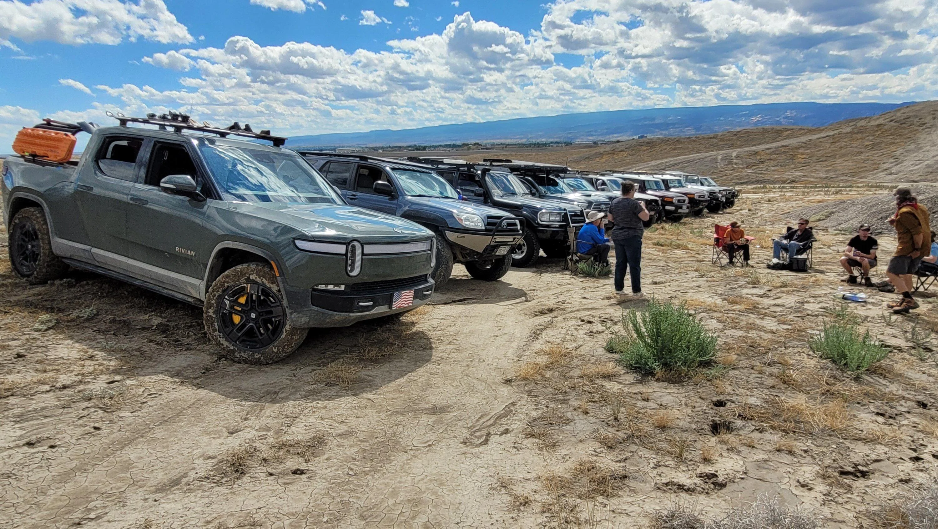 Rivian R1T R1S Purposely getting a Rivian stuck at vehicle recovery training class 20220917_132837