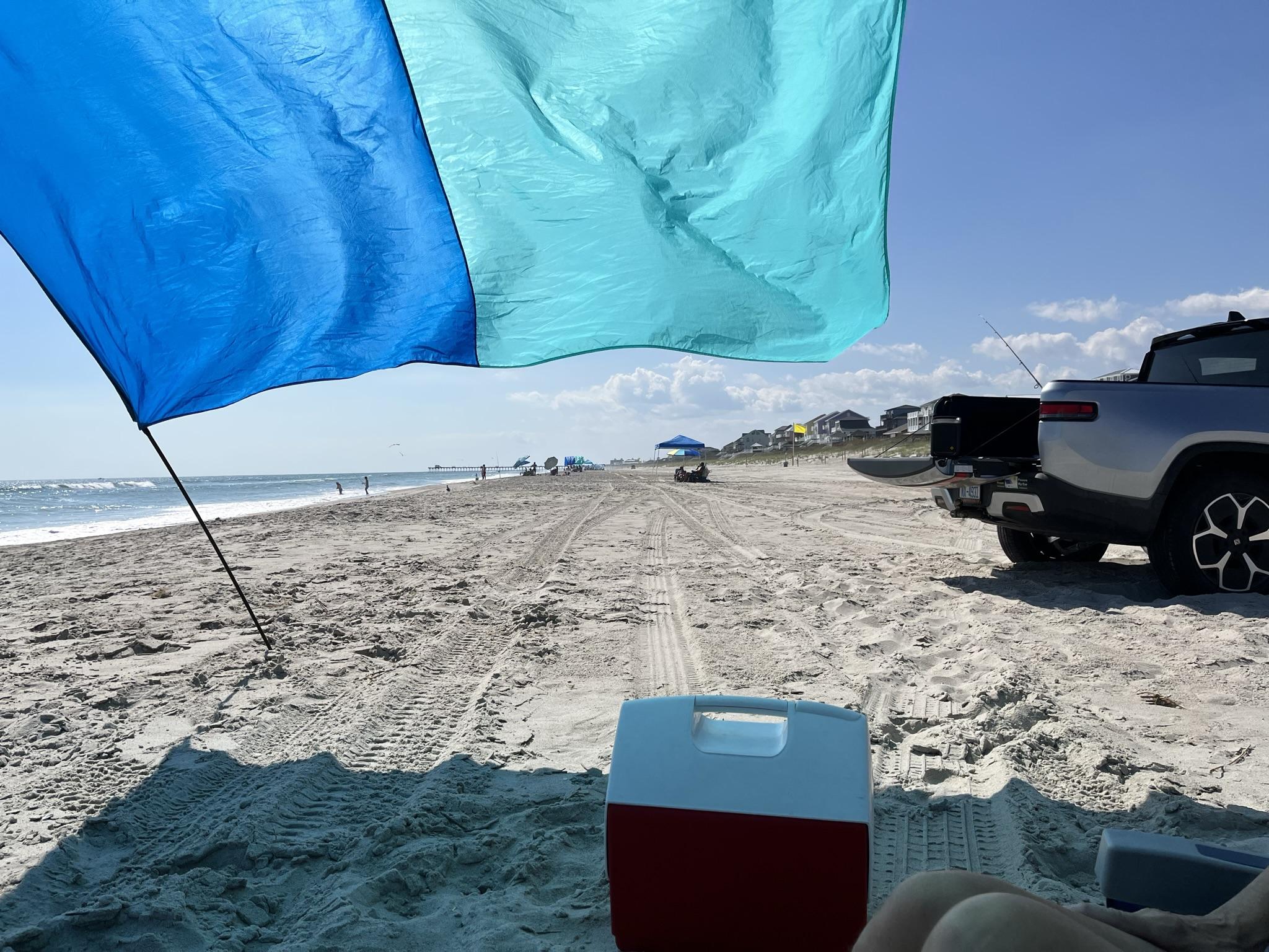 Rivian R1T R1S Soft sand mode working well in NC, and Camp Speaker too! 0322D3AB-1F82-47ED-8BD7-2F3B0AE30F73